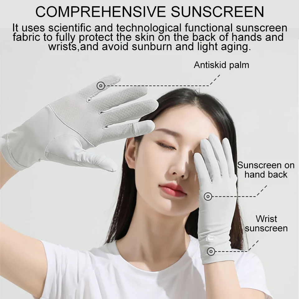 GOBYGO 1 пара солнцезащитных перчаток, ощущение льда, велосипедные силиконовые противоскользящие дышащие велосипедные перчатки с открытым пальцем и сенсорным экраном