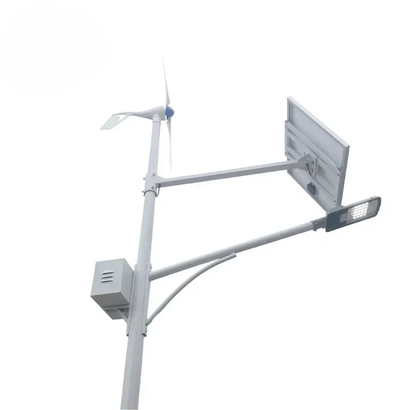 Best Solar High Way Led Street Solar Light In Poland Vertical 300W Turbine Wind Solar Hybrid Street Light 6m30W