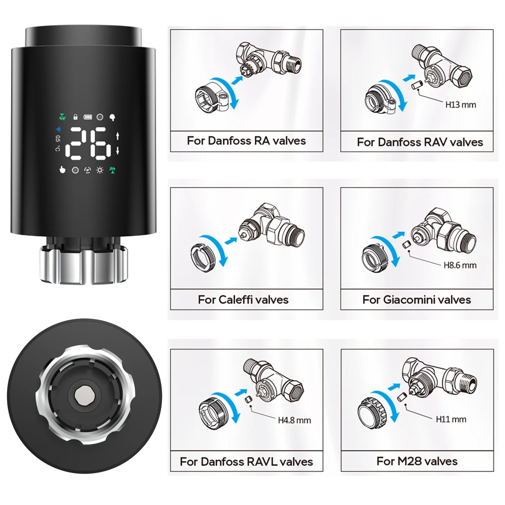 Tuya Smart ZigBee attuatore per radiatore TRV valvola termostatica programmabile App supporto per regolatore di temperatura remoto Alexa