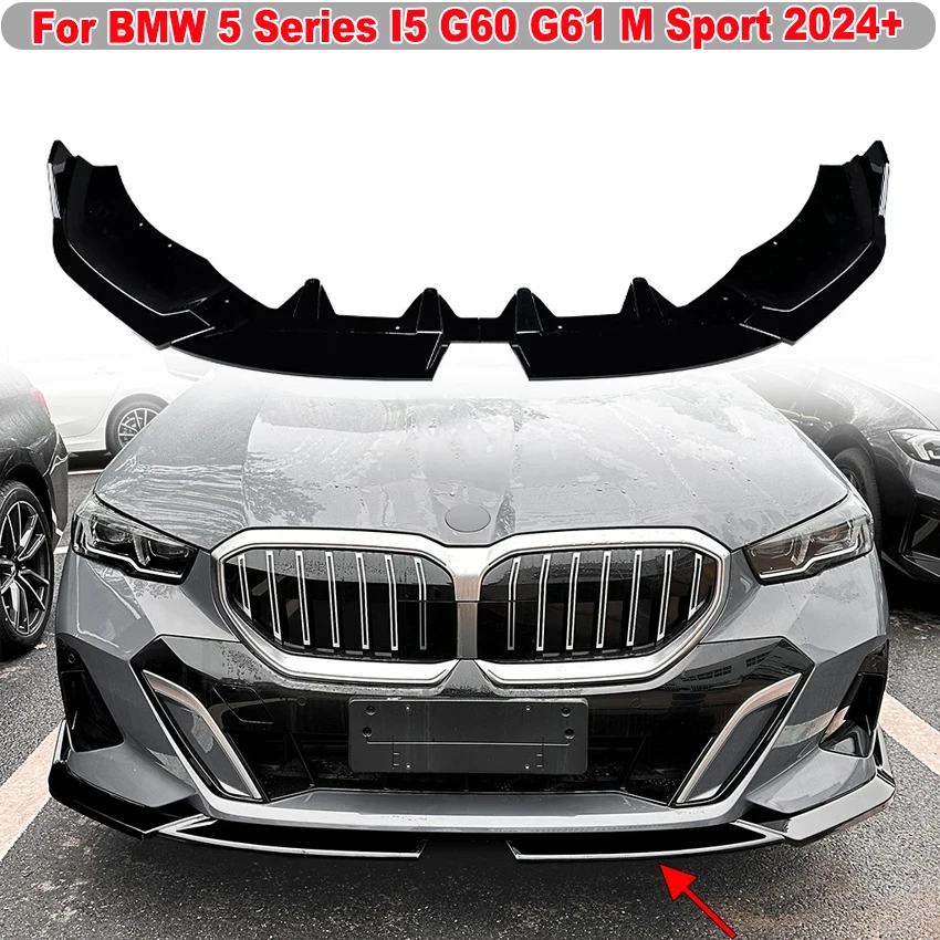 

For BMW 5 Series I5 G60 G61 M Sport 2024+ Front Bumper Lip Spoiler Body Kit Guards Side Splitter Deflector Car Accessories