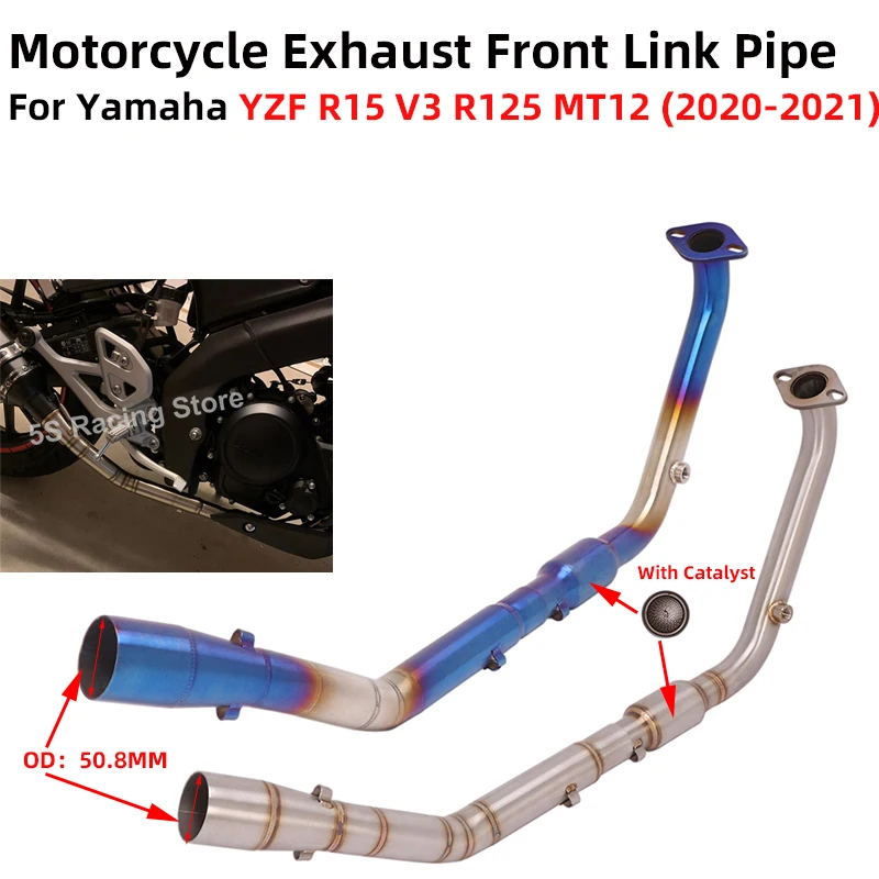 

For Yamaha YZF R15 V3 R125 MT125 Mt 125 2020-2021 Motorcycle Exhaust System Moto Escape Modified Front Link Pipe With Catalyst