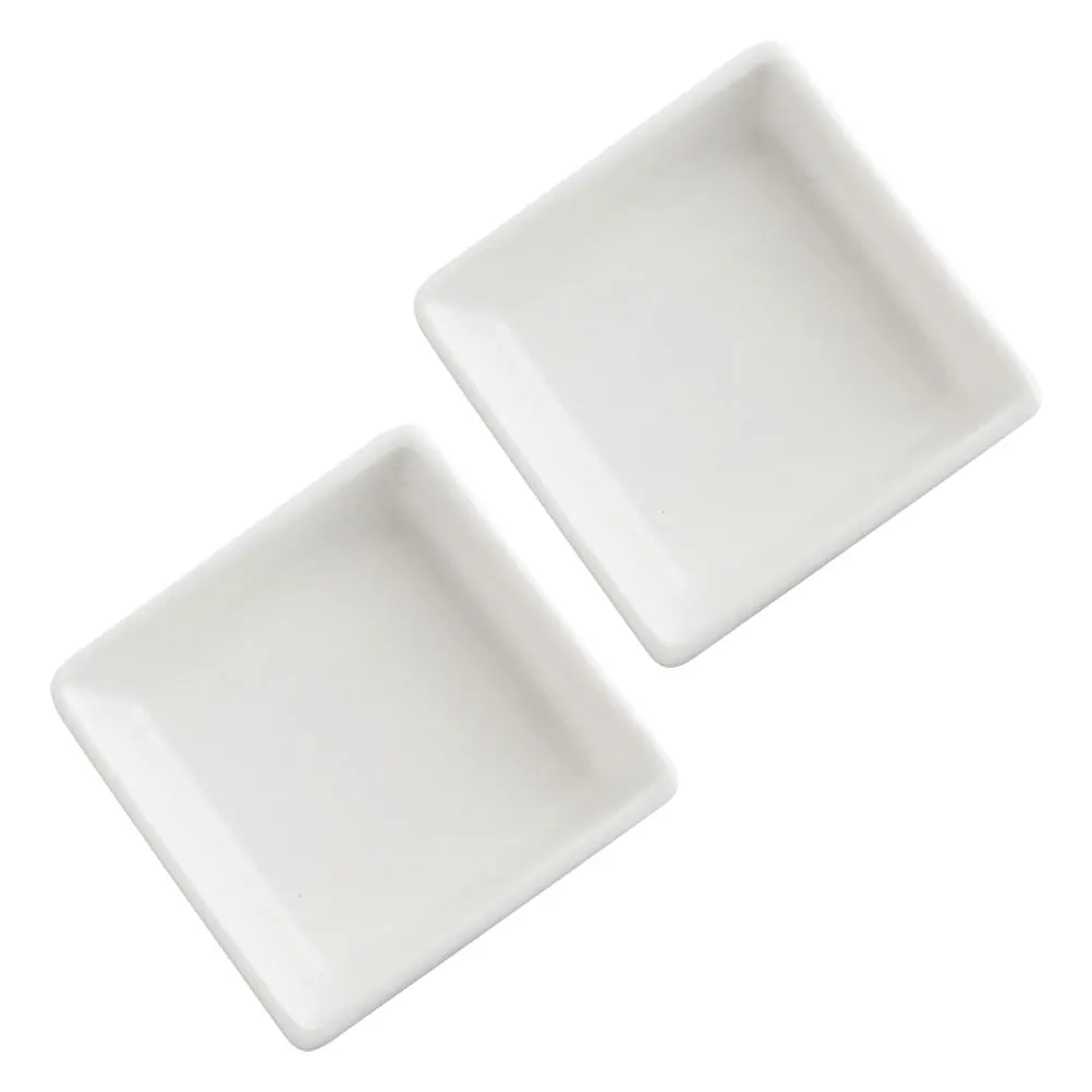 

2Pcs Ceramic Square Bowls Heat Resistant Serving Dishes for Baking Pudding Dessert Sauce Snack Plates for Parties