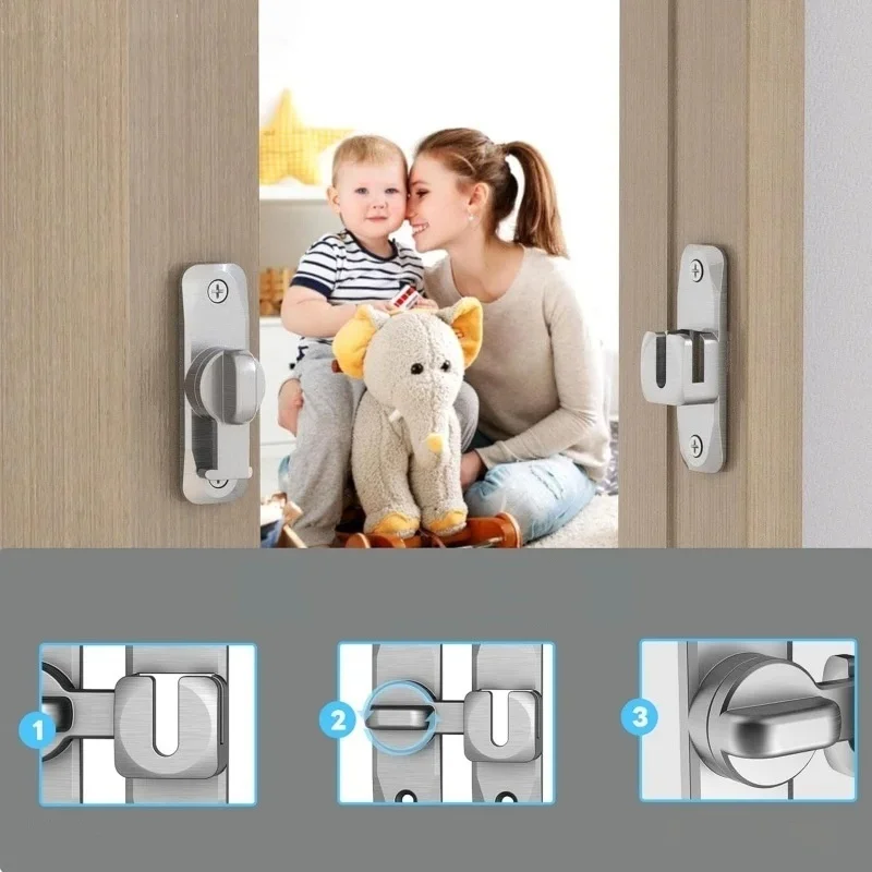 90/180 درجة الوجه قفل الباب المنزل الأطفال الأمن انزلاق مزلاج الباب الأجهزة مكافحة سرقة قفل سبائك الزنك الباب البراغي