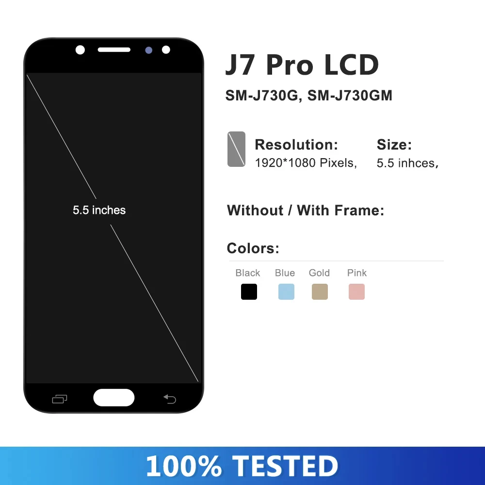 J730 Display Screen for Samsung Galaxy J7 Pro J730 J730F J730G Lcd Display Touch Screen Digitizer Assembly Replacement