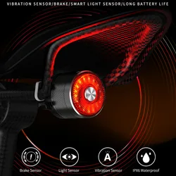 TOWILD TL05 Bicycle Tail Light Intelligent Sensor Braking Mountain Bike USB Charging Road Bike Night Riding Tail Light