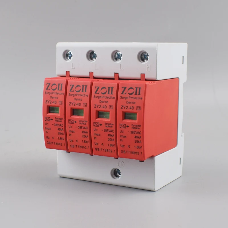 AC SPD 1P+N 3P+N 2P 4P 20KA~40KA C ~385VAC House Surge Protector protection Protective Low-voltage Arrester Device