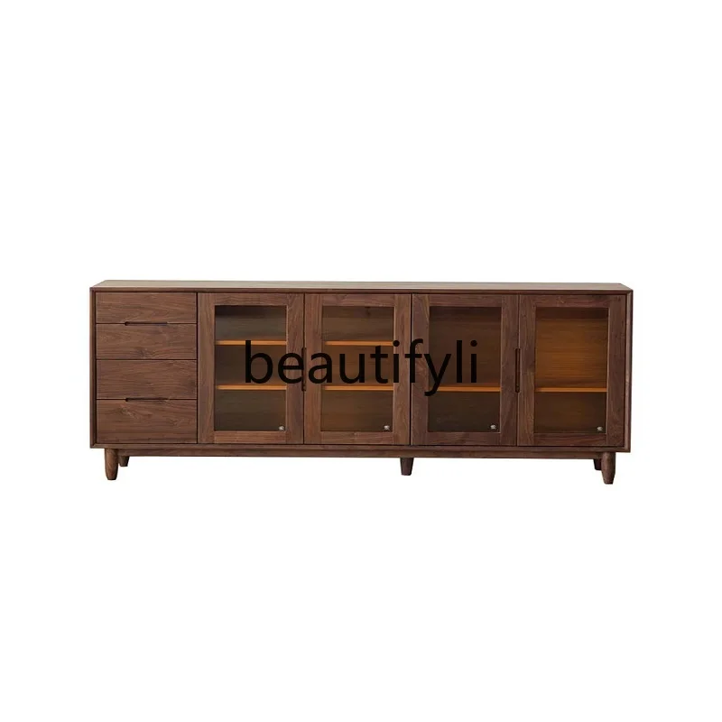 Living room dining side integrated glass display cabinet side cabinet multi-chest