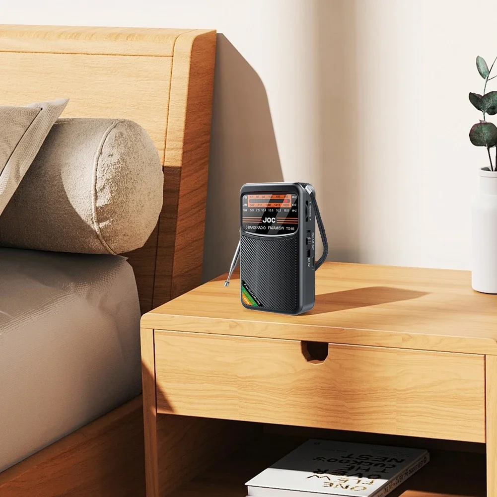 Portable TG66 Radio AM/FM/SW Pocket with Rechargeable Battery Incorporated Speaker HD screen mini Radio Receiver FM