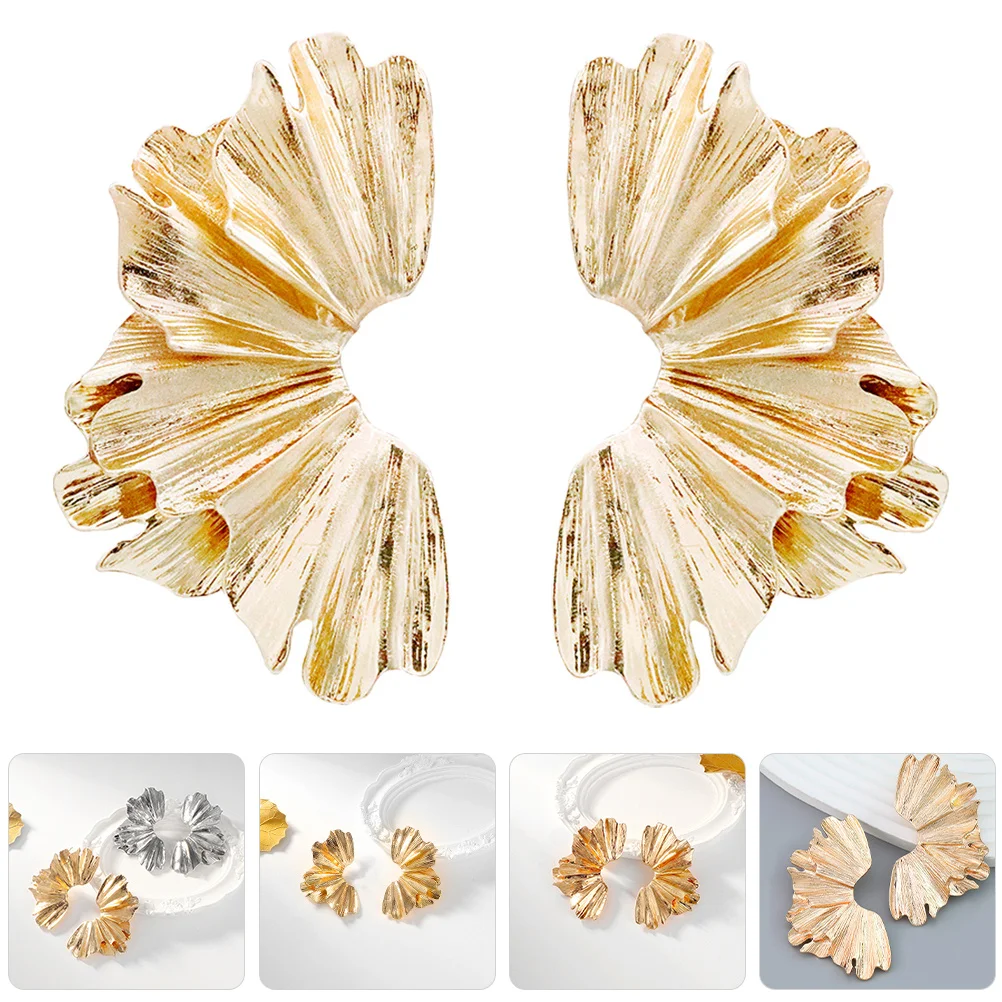 

1 Pair Women Statement Chunky Fashionable Ear Jewelry Lightweight Durable Alloy Design Teen Shape Wedding Guest