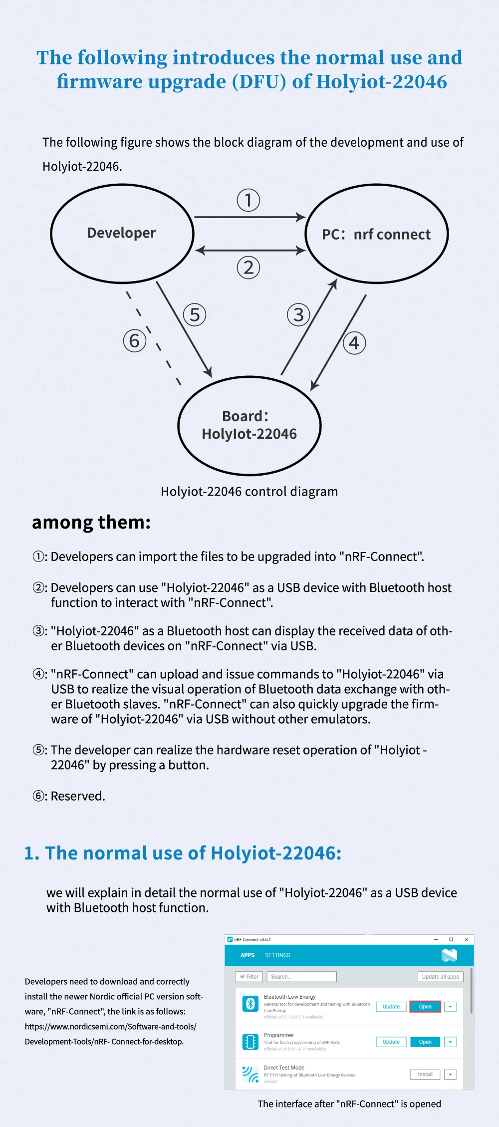 Holyiot NRF52840 Bluetooth 5.0 Low Energy programmierbarer USB-Tasten-Hardware-Reset-Empfänger-Dongle mit DFU-Unterstützung – Detail 1
