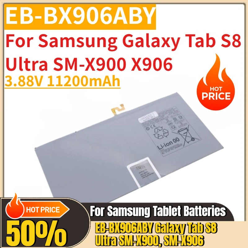 

Tablet PC Battery 3.88V 11200mAh EB-BX906ABY for Samsung Galaxy Tab S8 Ultra SM-X900 X906 Replacement Battery New High Quality