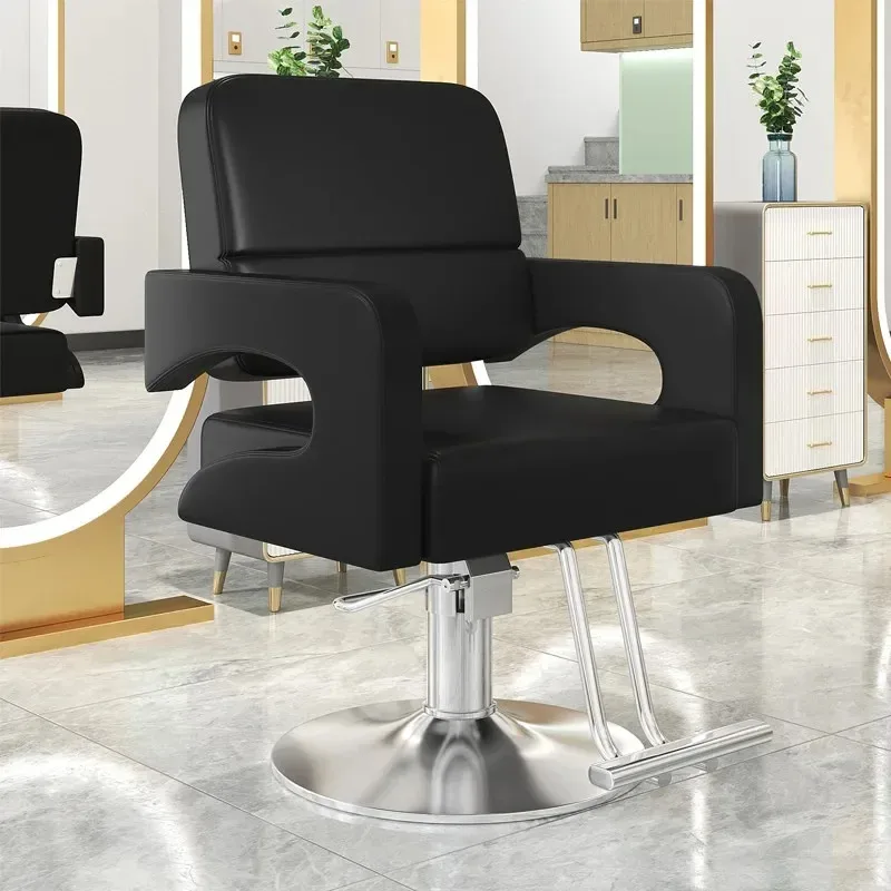 Barbershop Beauty Barber Chairs Adjustable Swivel Stainless Luxury Barber Chairs Manicure Waiting Sillas Salon Furniture QF50BC