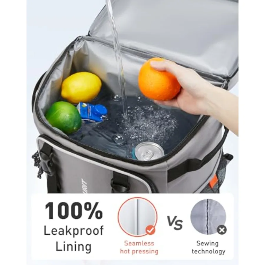 Insulated Rolling Cooler Backpack, Leakproof Waterproof Beach Cooler Bag with Wheels and Handle, Outdoor Camping Picnic Travel view 4