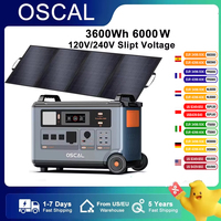OSCAL Blackview 120V/240V Dual Voltage output Power Station 6000W LiFePO4 Battery 3600Wh Portable Generator with400W Solar Panel