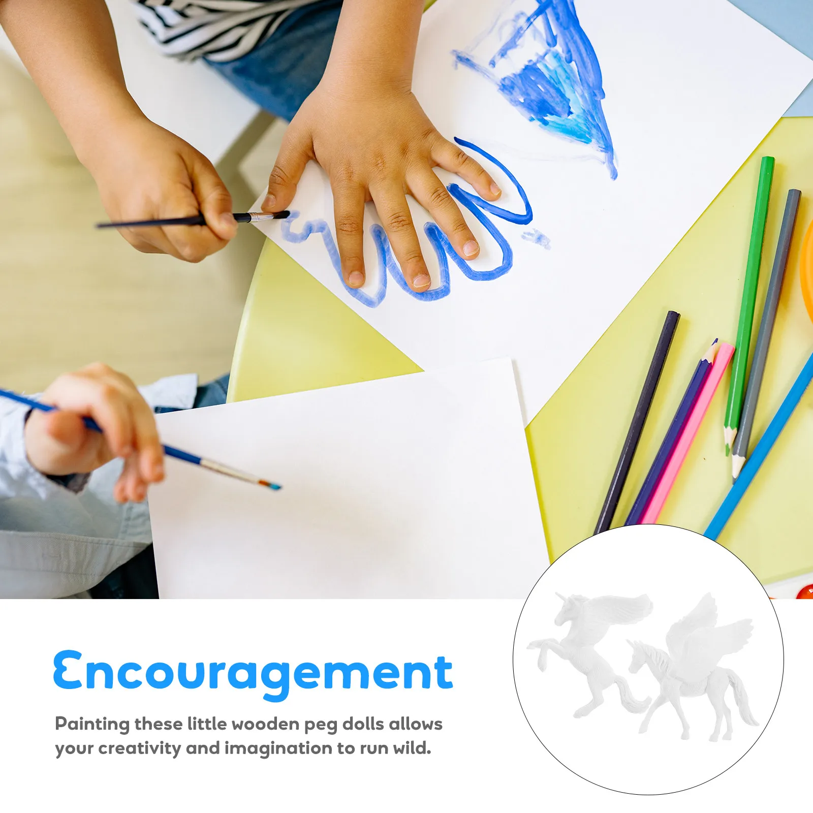 

Набор для творчества: 2 шт. заготовок для раскрашивания в виде единорогов, материалы для детского рукоделия, подарки на день рождения