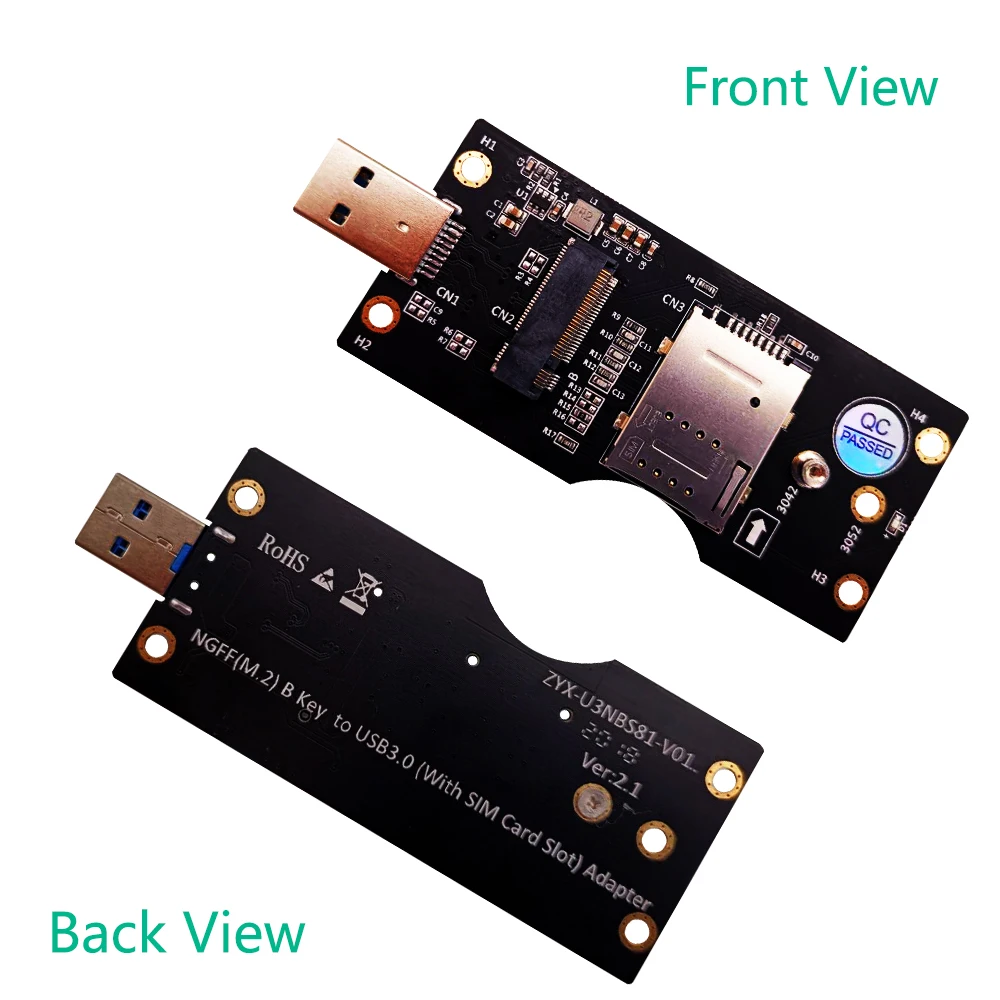 Adapter NGFF(M.2) Key B na USB 3.0 z gniazdem karty SIM 8pin dla modułu 3G/4G/5G Obsługa złącza karty SIM 8pin