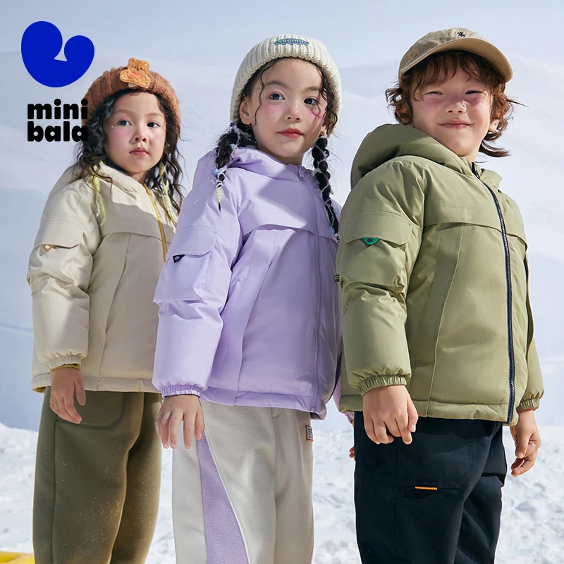 

Mini Balabala Winter Kids Reversible Down Coat Double-Sided Warm Windproof and Moisture-Wicking Jacket