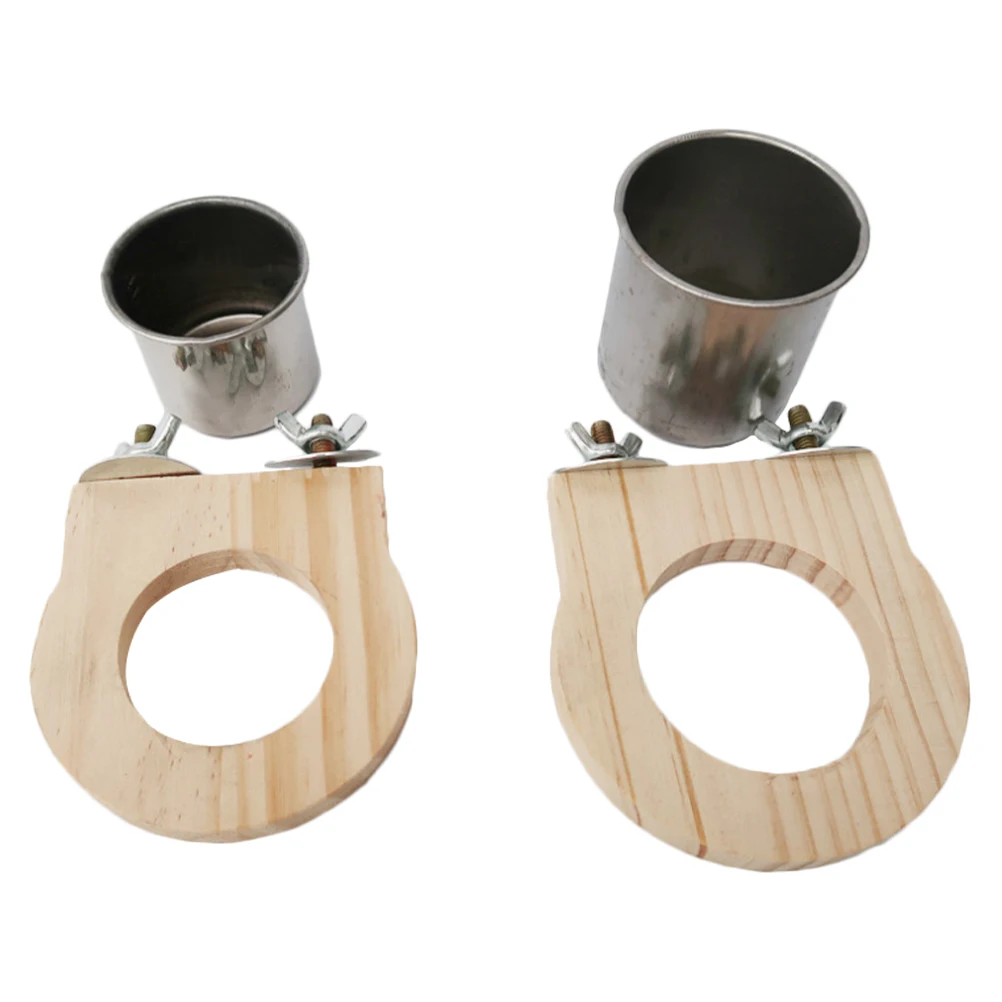

Stainless Steel Parrot Feeder Set 2 Sizes Hanging Cup Design Bird Cage Bowl Parrot Feeding Cup Bird Water Feeder Dish