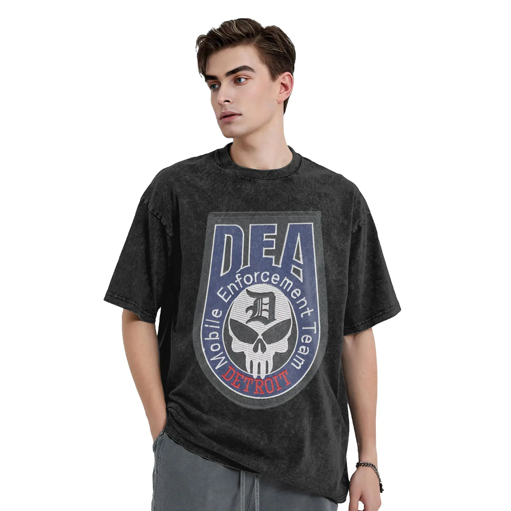 DEA Special Agent USA T Shirt Hip Hop Washed Short Sleeve Street T-Shirts  Vintage for Men Women Tops Streetwear Summer Top Tees