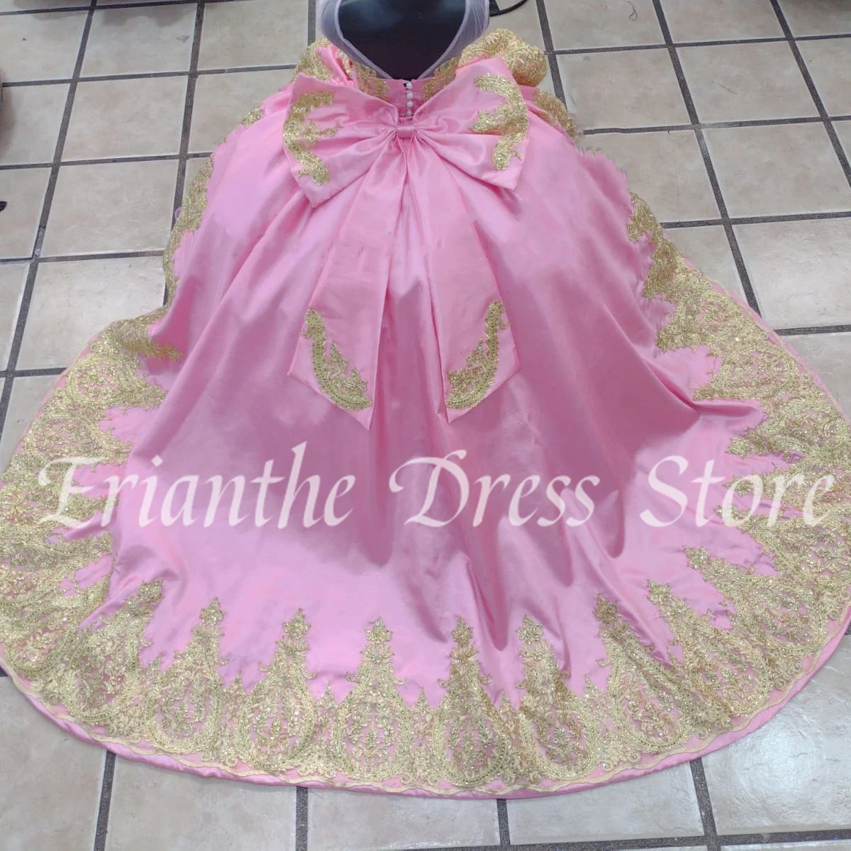 

Pink Satin Flower Girl Dress For Wedding Tulle Puffy Applique Princess Kids Birthday Party First Communion Ball Gowns Customized