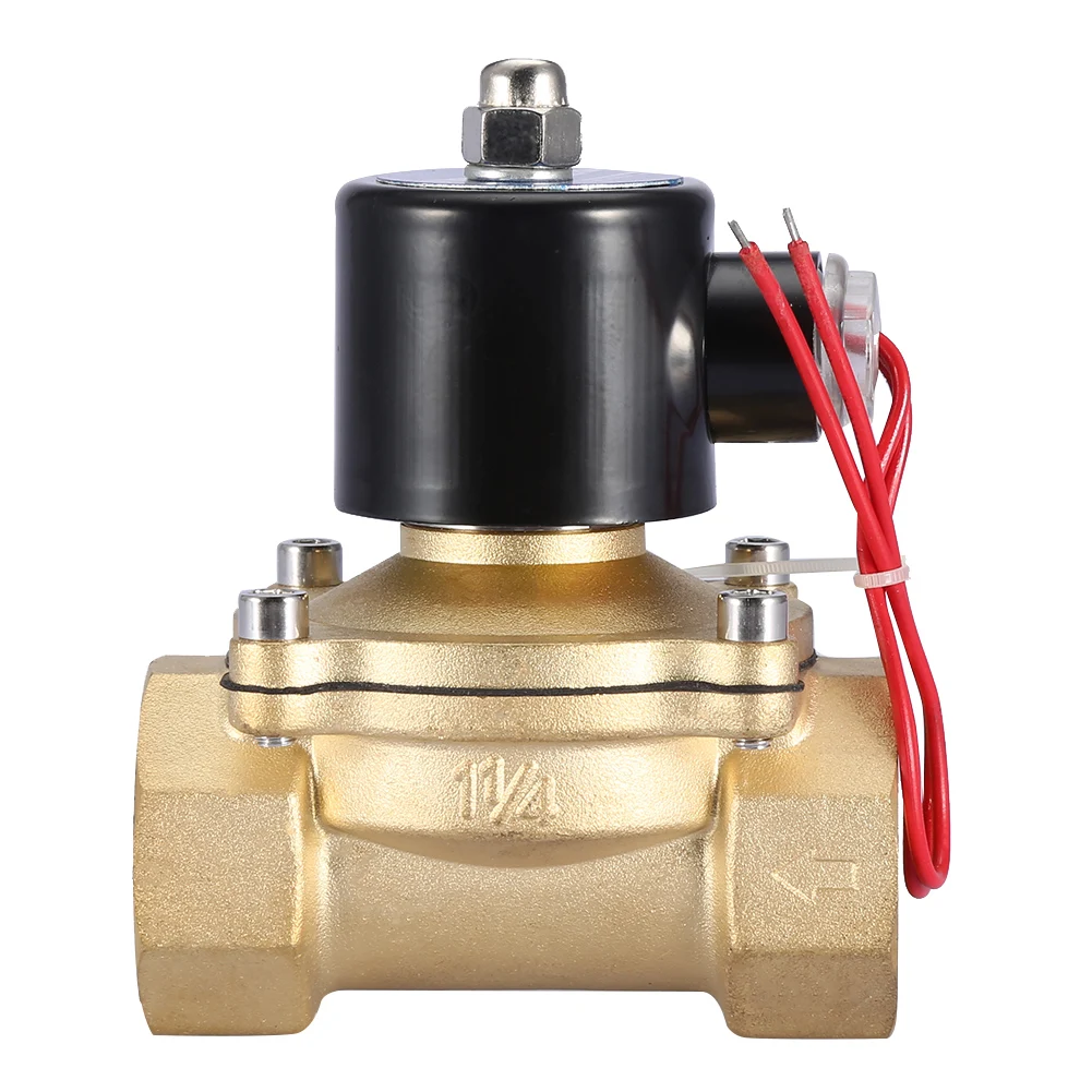 DN32 Normally Closed 2 Position 2 Way Electromagnetic Solenoid Valve AC 220V 1-1/4
