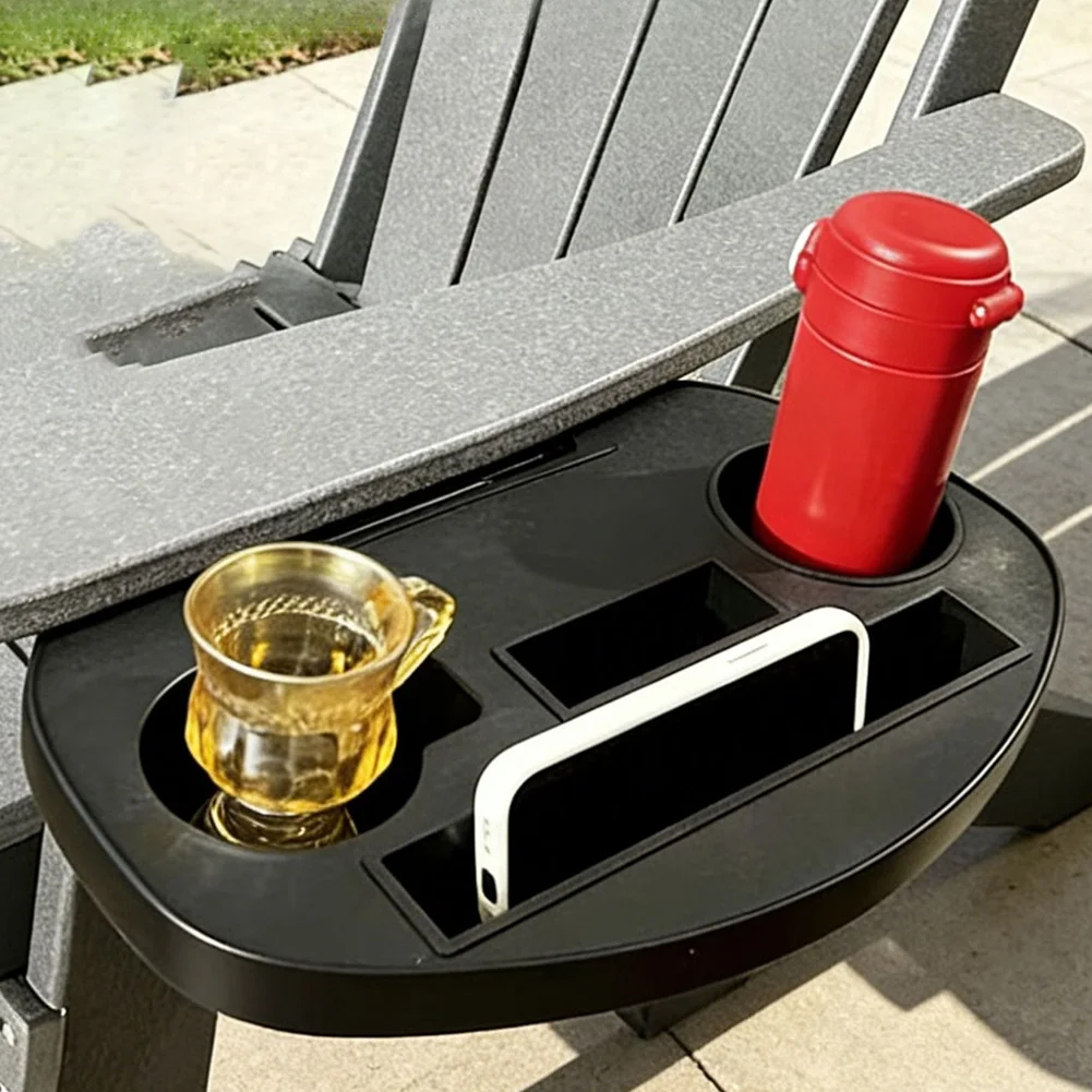 Adirondack Chair Cup Holder Attachment - Plastic 38x24x6cm Drink Holder with Mounting Bracket Screws and Tool for Garden Use