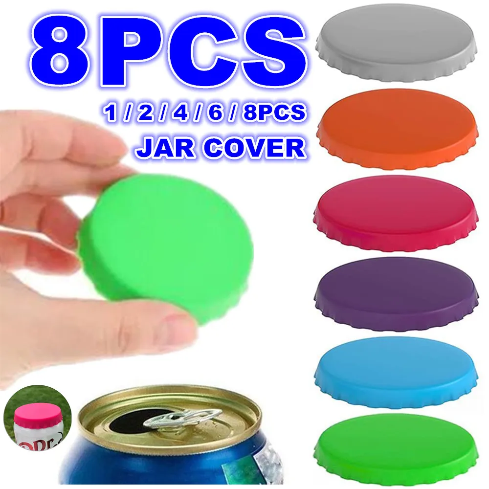 Reusable Beverage Can Covers Beverage Can Lids Soda Lid Protectors Can Silicone Sealing Bottle Cap Leak-proof Sealing Lid