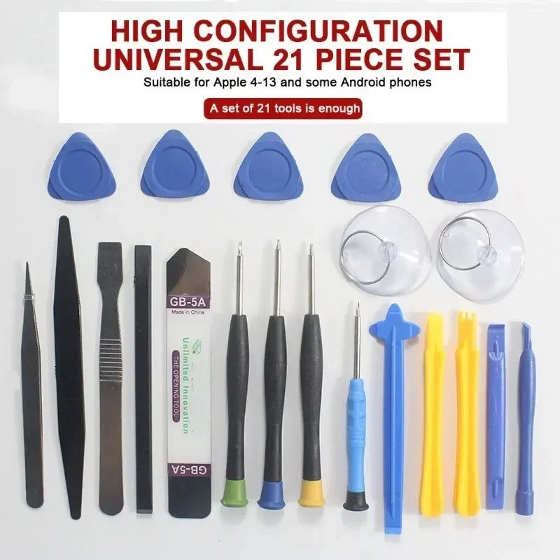 Kit de reparación y desmontaje de herramientas para teléfonos móviles de 21 en 1, destornillador combinado antideslizante, set de desmontaje multifunción para iPhone