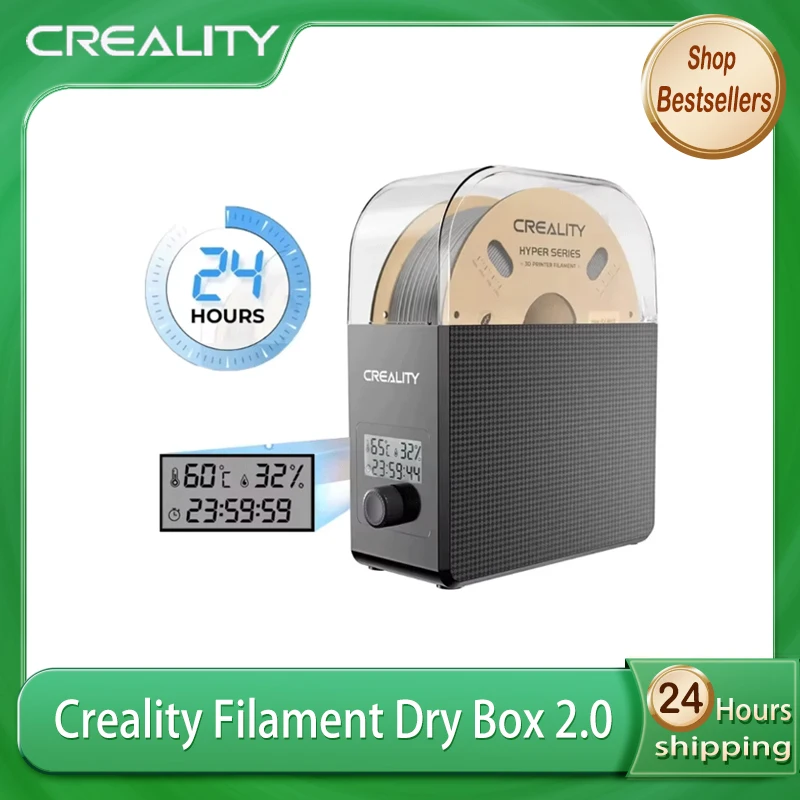 

Creality New 1KG Filament Dry Box 2.0 Adjustable Temperature 45℃-65℃ Real-time Humidity Monitoring Hot-Air Heating 0-24h Setti