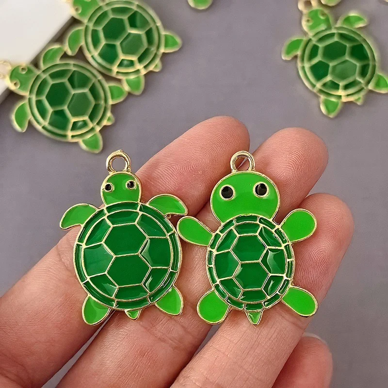 50pcs/lot drop oil animals cartoon Turtle shape metal floating locket charms beads di jewelry garment keychain accessory