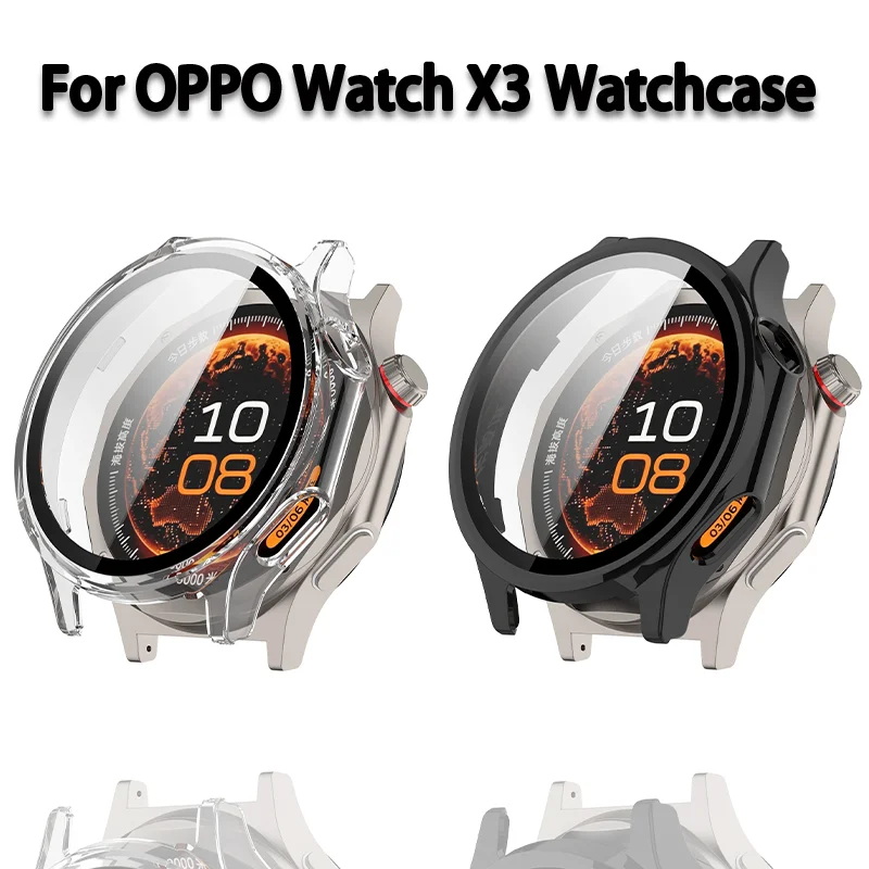 PC Case＋HD Glass For OPPO Watch X3 Shell and membrane integration Scratch-proof Protective shell For Oneplus Watch 4 Watchcase