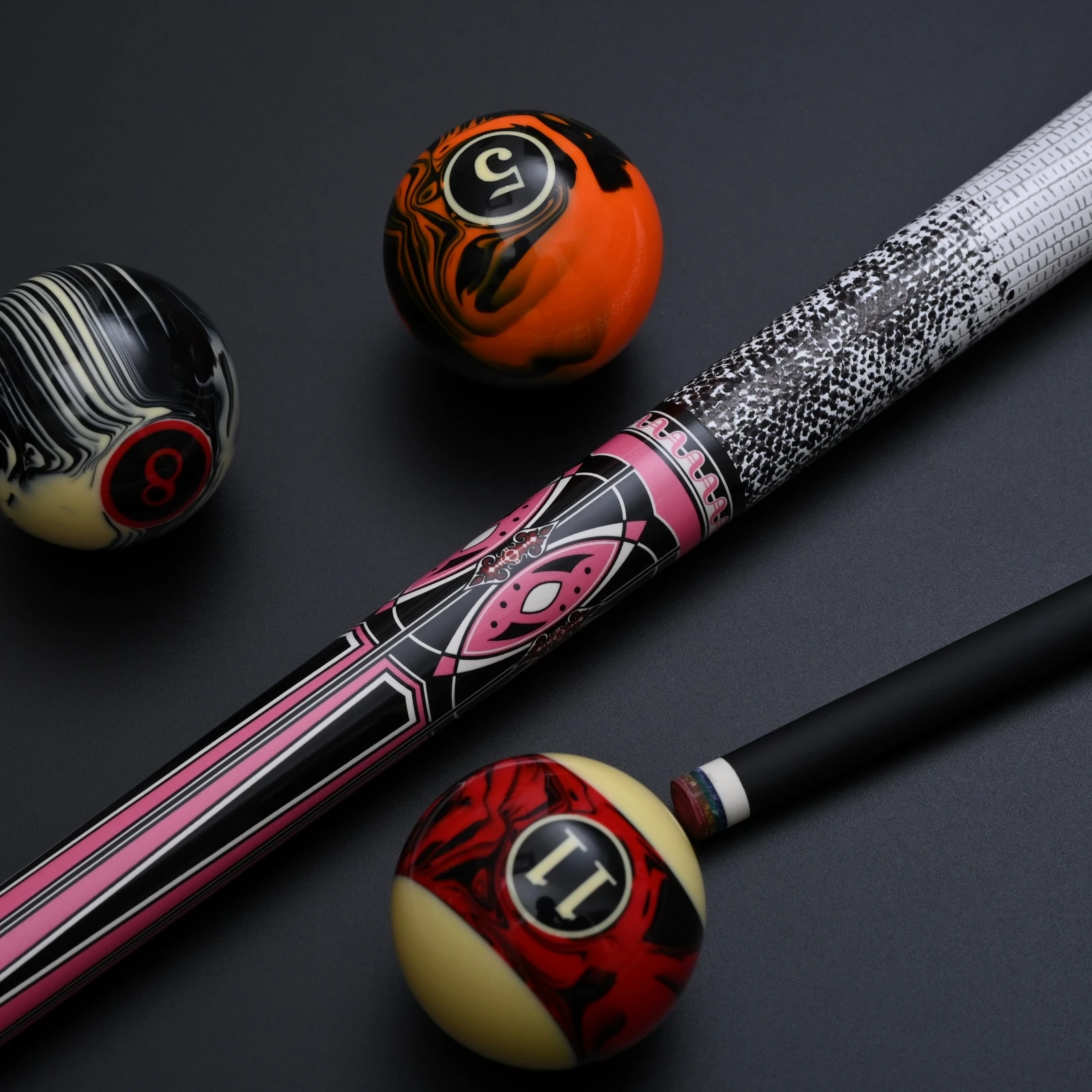 Low Deflection Billiard Cue 58 Inch 2 Piece 12.5mm Tip 19-20 oz Fiberglass Maple Pool Cue for Home Bar Game Room Tournament
