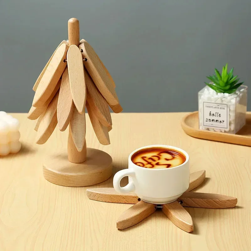 Plateau en bois en forme d'arbre, résistant aux hautes températures, adapté aux tables de salle à manger et à la cuisine