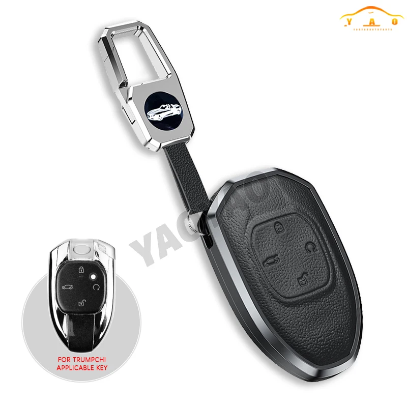 

2024 NEW Aluminium Alloy Leather Car Key Cover For Trumpchi GAC 2021 Empow J11 J12 J13 J14 J15 J16 GS8 Protector Accessories