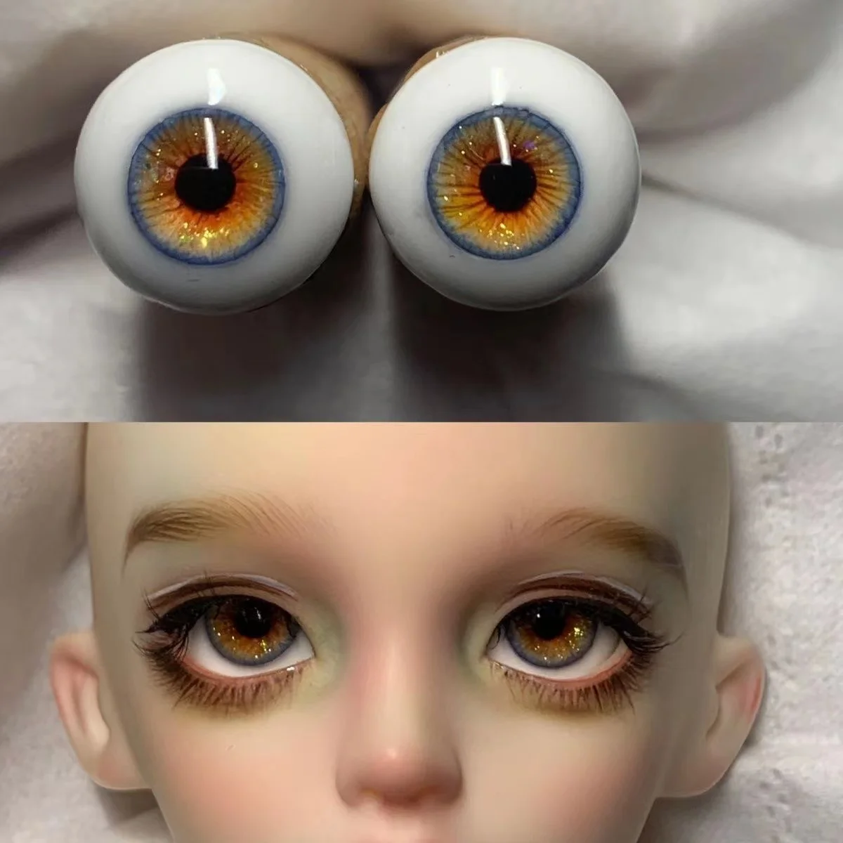 

12mm 14mm 16mm 18mm Plaster Eyes Orange BJD Doll Eyeballs Accessories