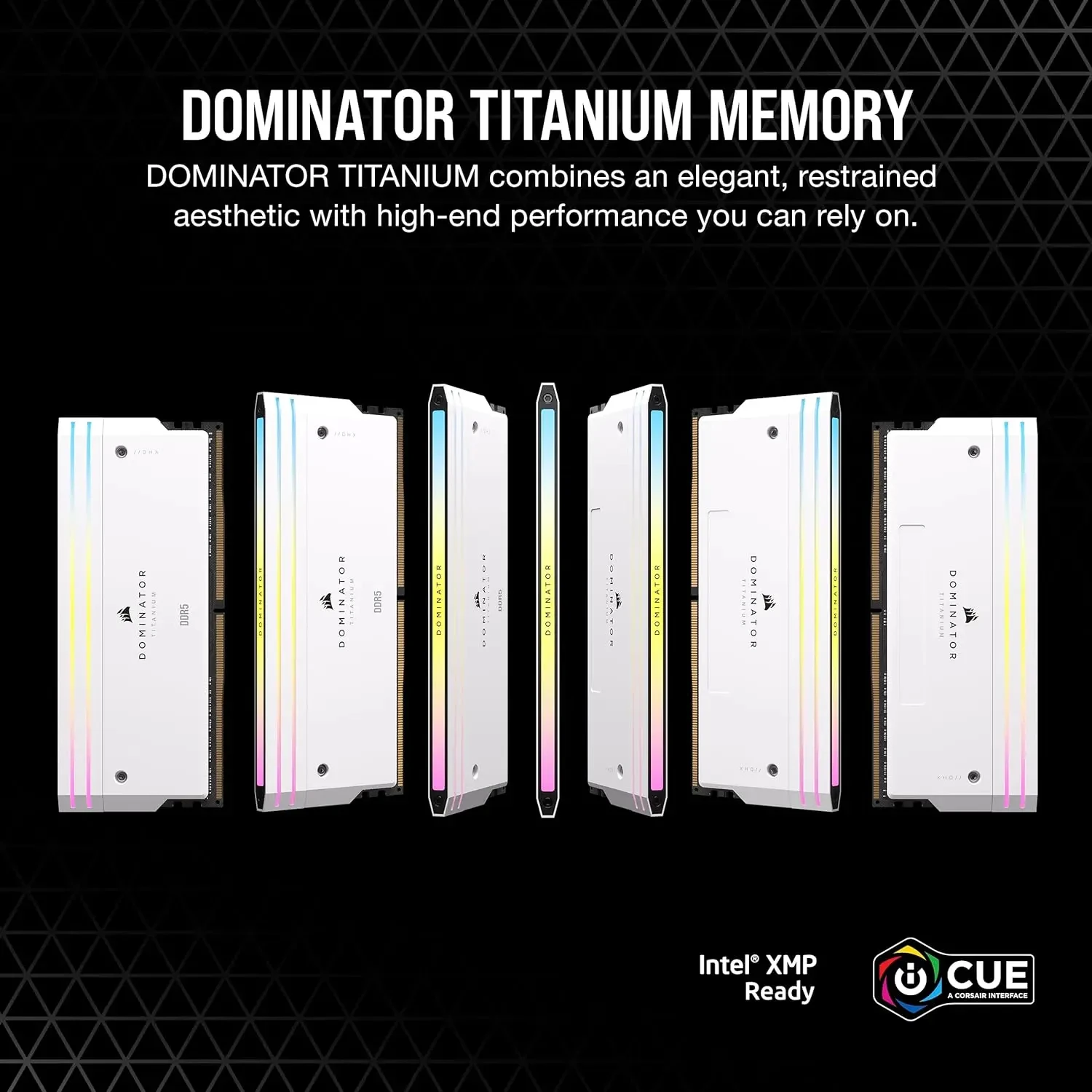 CORSAIR RAM Dominator Titanium RGB DDR5 RAM  DDR5 6400MHz CL32 Intel XMP iCUE Compatible Computer Memory - White