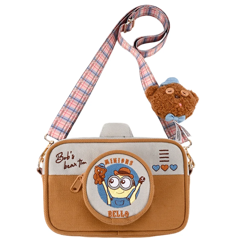 

Cute Minions Tim Bear Crossbody Bag Photography Theme Casual Shoulder Sling Bag Lightweight Durable Unisex Daypack for Daily Use