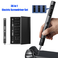 Precision Electric Screwdriver Set with LED Screen 36 in 1 Mini Rechargeable Battery Power Repair Tool Kit with 0.3N.m Leather