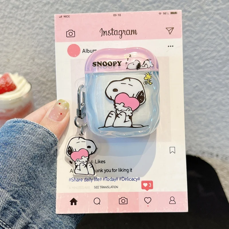

New Snoopy Earphone Case for Airpods Pro 1 2 3 4 Pendant Silicone Wireless Bluetooth Earbuds Protective Cover For Air Pro2 2nd