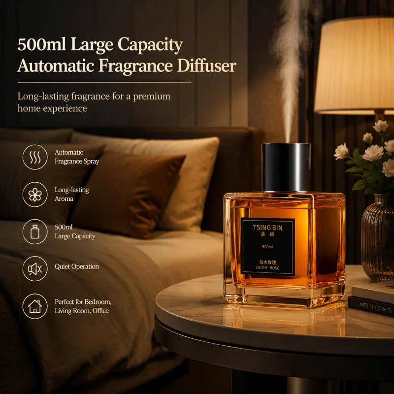 500ml Auto Button Multi-Fragrance Air Freshening Lasting Ebony Agarwood Home Living Room Hotel Bathroom Deodorize Aroma Diffuser