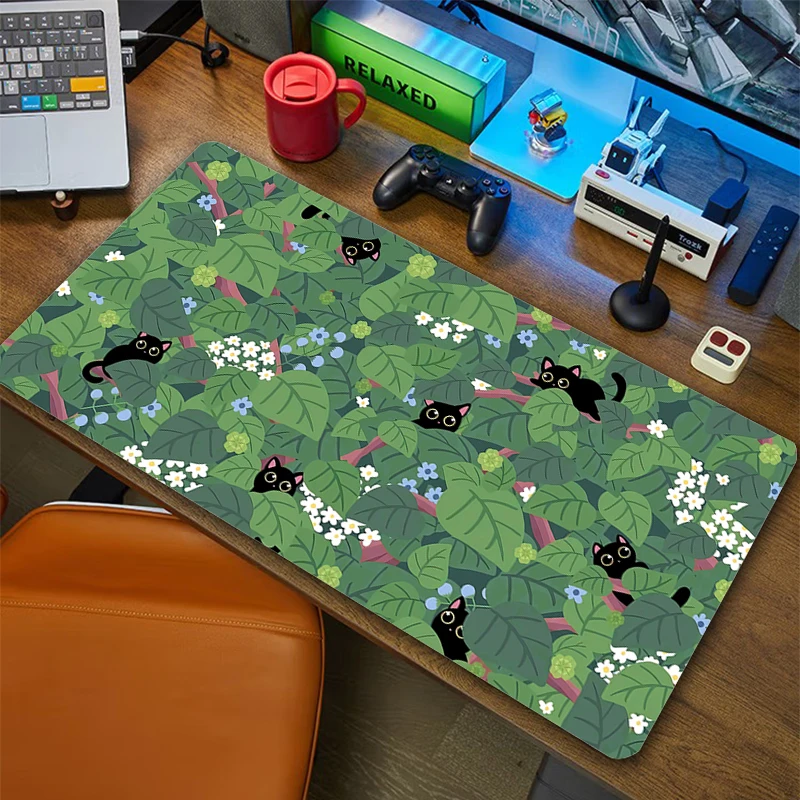 

Large Cartoon Cat Mousepad Pc Accessories Keyboard Pad Cute Kawaii Big Mouse Pad Gaming Deskmat Rubber Locked Edge Mat Mousepads