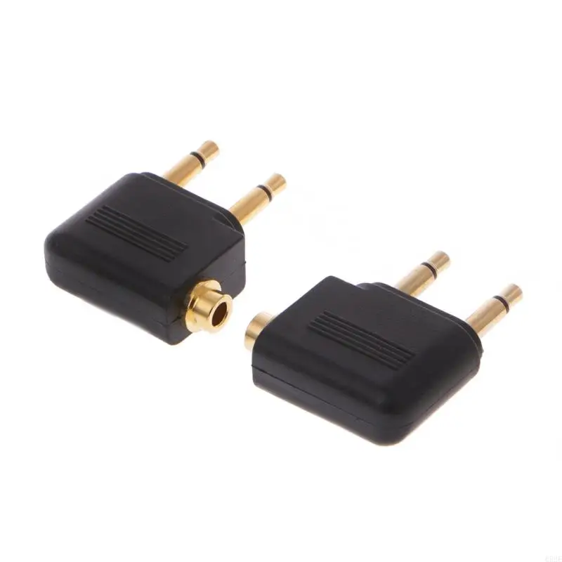 652E 2 PCS Gold Plated 3.5mm 2 Mal