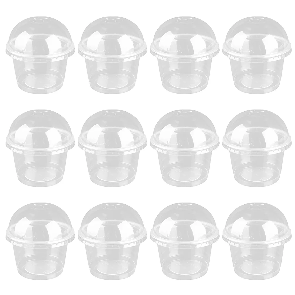 20 Pcs Mini Desert Cups Disposable Dessert Paper Thickened Storage Plastic with Lids