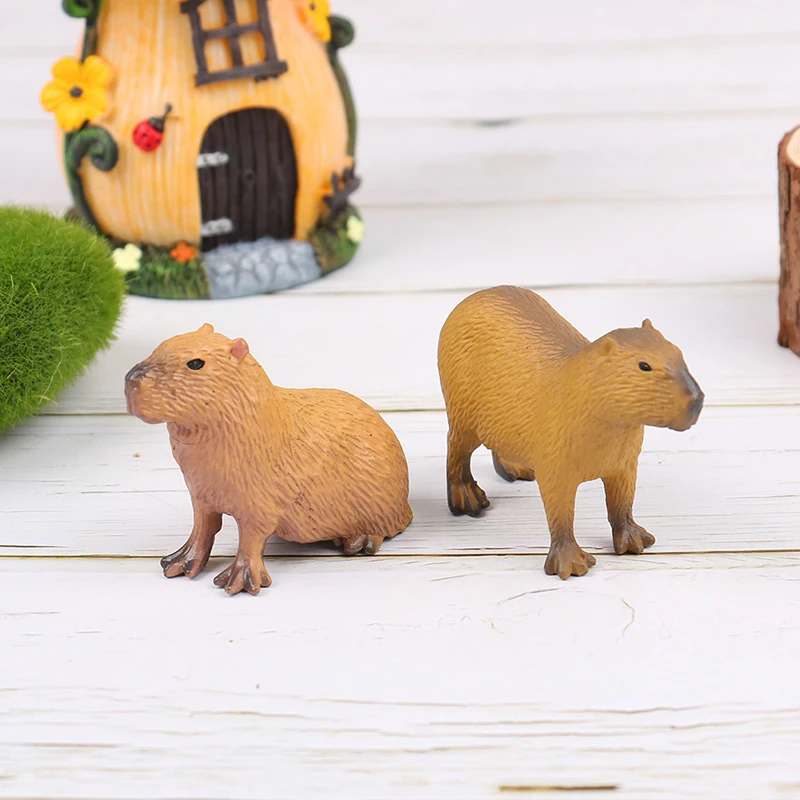 New Simulation MIni Cute Wild Animals Model Figurines Capybara Action Figure Children's Collection Toy Gift