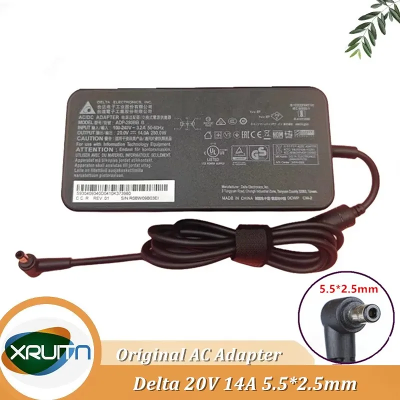 

Genuine Delta AC Adapter 20V 14A 280W Laptop Charger ADP-280BB B with 5.5 x 2.5mm Tip Gaming Power Supply A18-280P1A A280A005P