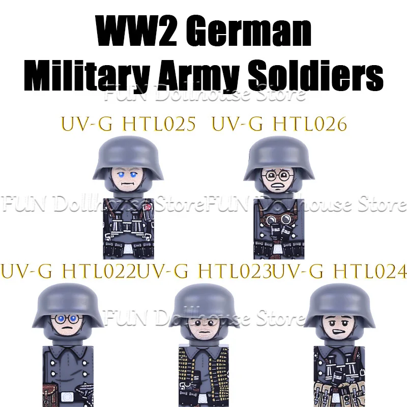 Military Army Soldier Figure Accessories Building Block German Infantry Air Force Artillery Officer Gunner Arm MOC Brick Boy Toy