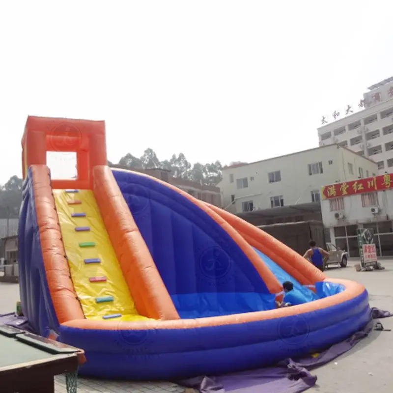 Children's inflatable bouncing slide, PVC inflatable outdoor long slide castle with obstacles