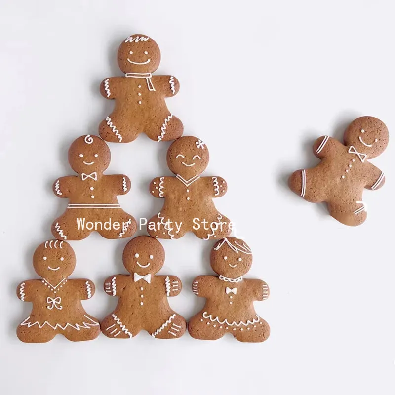 Christmas Cookie Molds with Multiple Gingerbread Man Tree Santa Claus Christmas Cane Biscuit Mold DIY New Year Baking Supplies