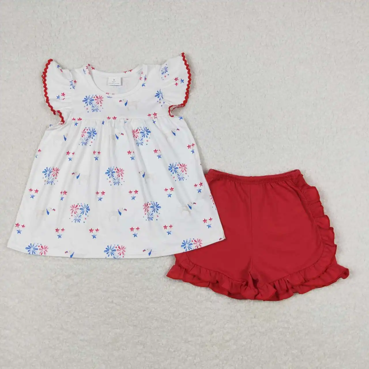 

GSSO0797 Toddler Clothes Short SleeveTop With Shorts Set Kids Girls Summer Boutique Outfits