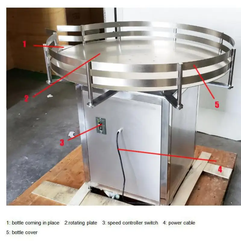 Automatic Round Rotating Plastic Glass Bottle Feeding Accumulation Collecting Machine Packaging Turn Table send by sea FOB price